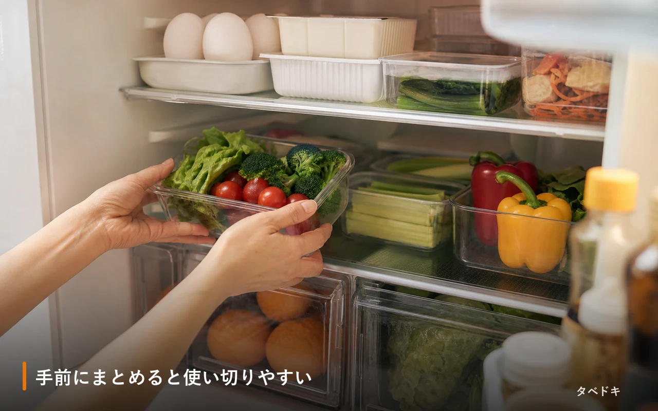 手前にまとめると使い切りやすい