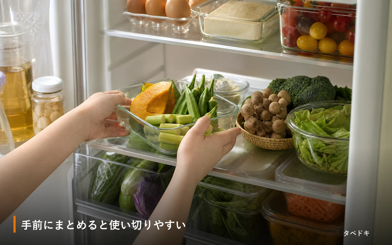 手前にまとめると使い切りやすい
