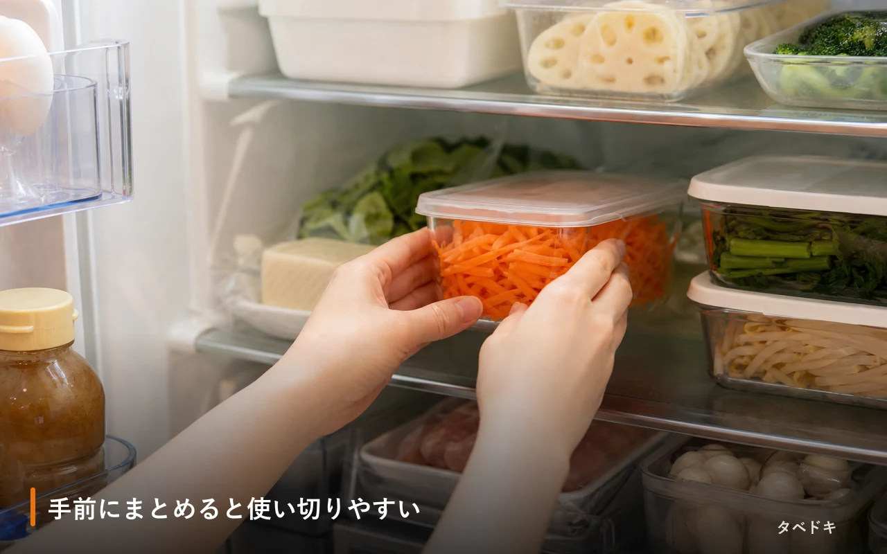 手前にまとめると使い切りやすい