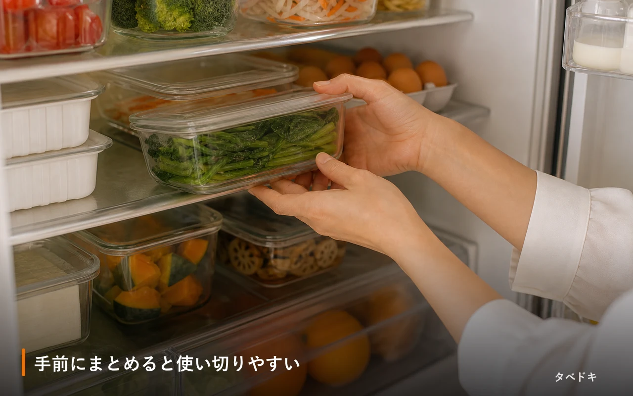 手前にまとめると使い切りやすい