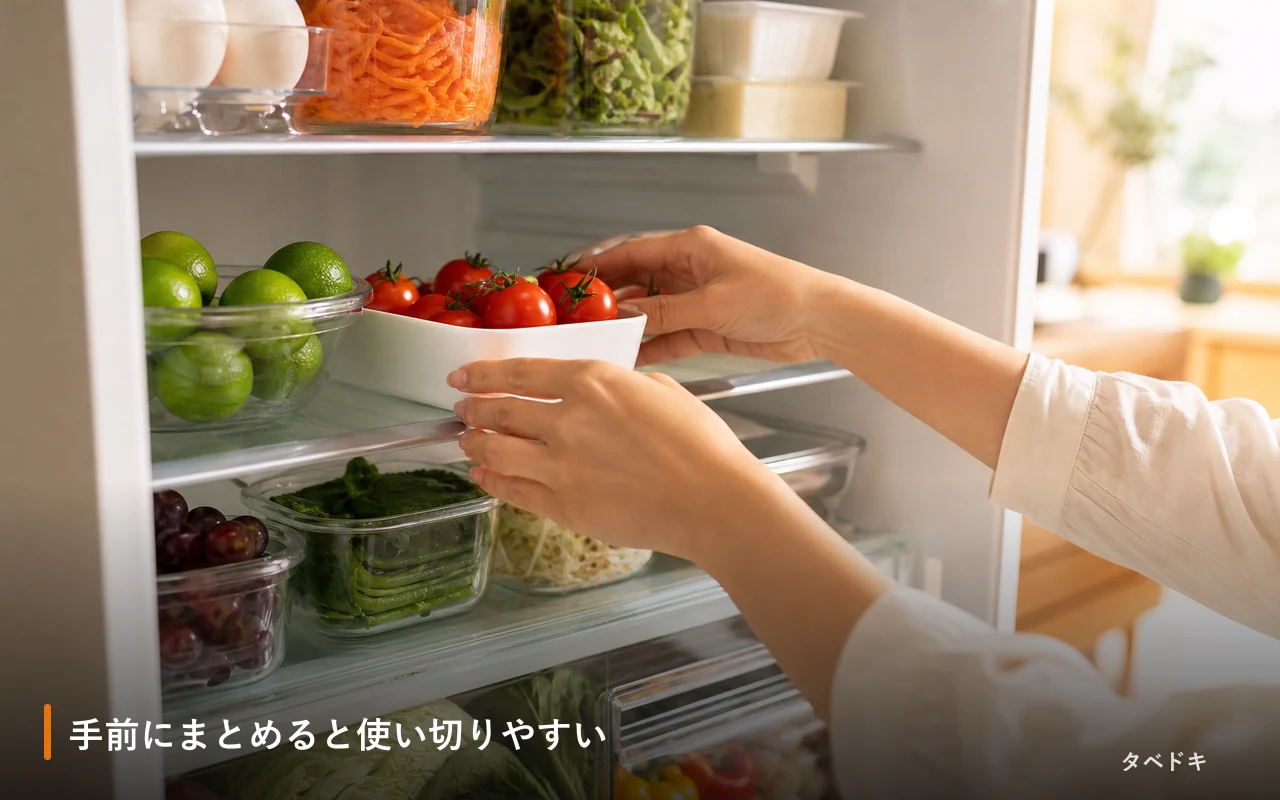 手前にまとめると使い切りやすい