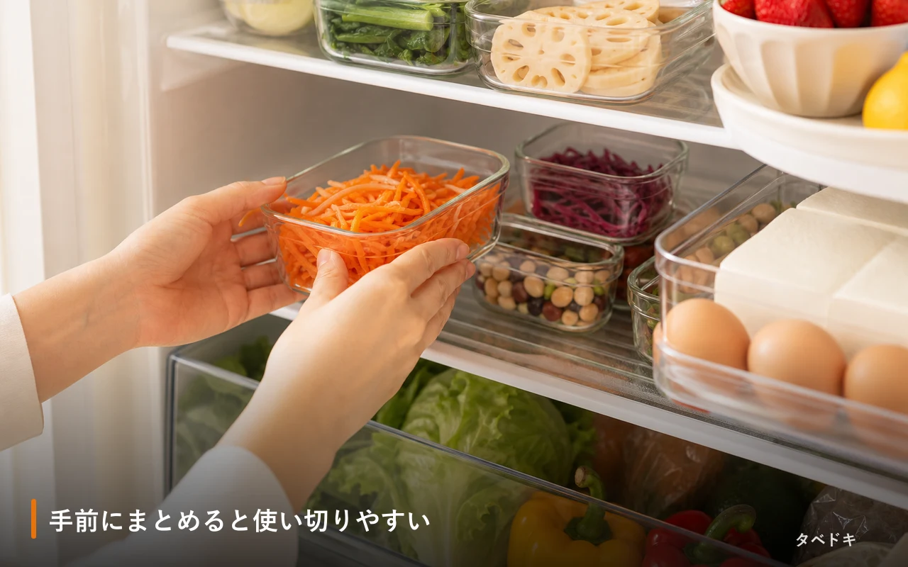 手前にまとめると使い切りやすい