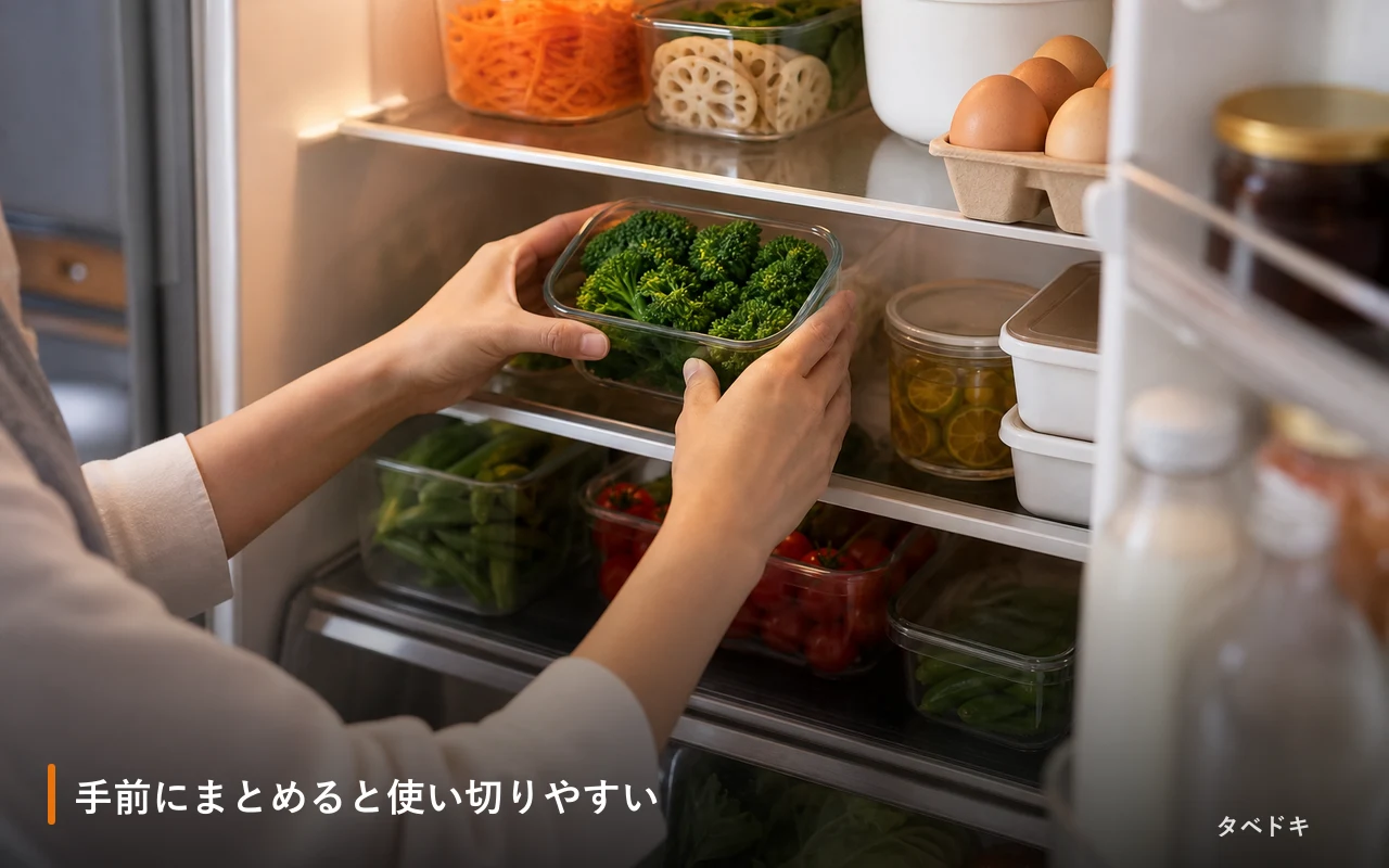 手前にまとめると使い切りやすい
