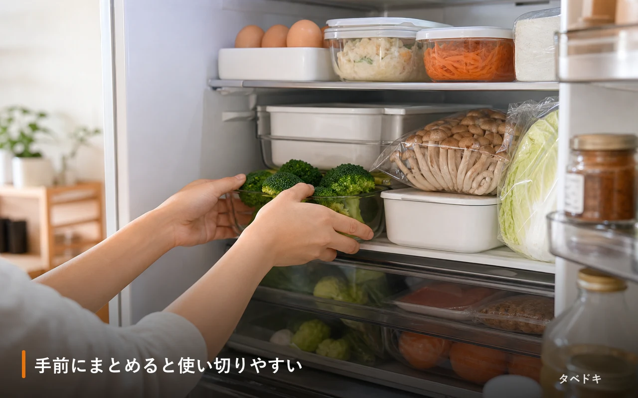 手前にまとめると使い切りやすい