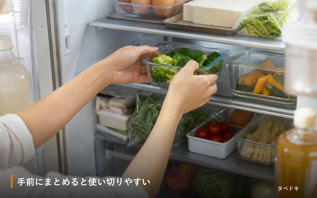 手前にまとめると使い切りやすい