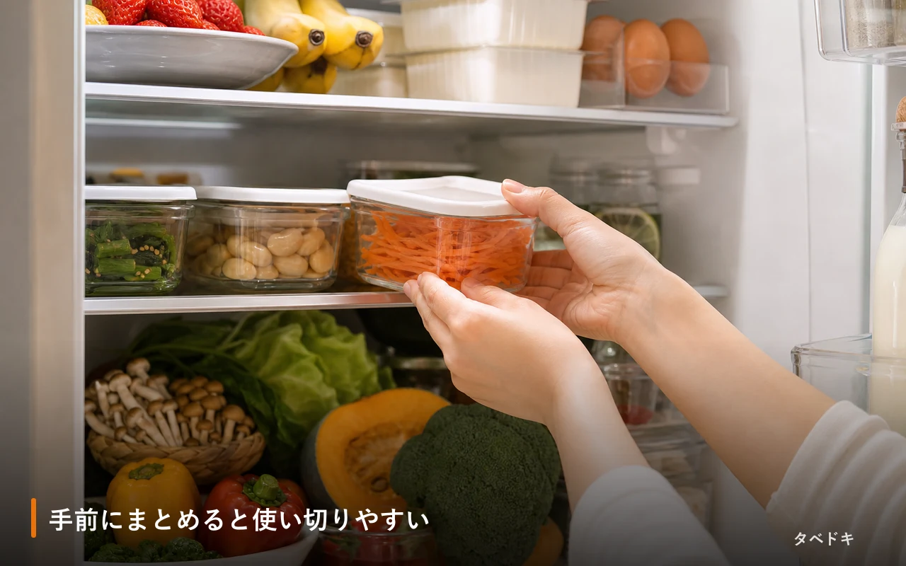 手前にまとめると使い切りやすい