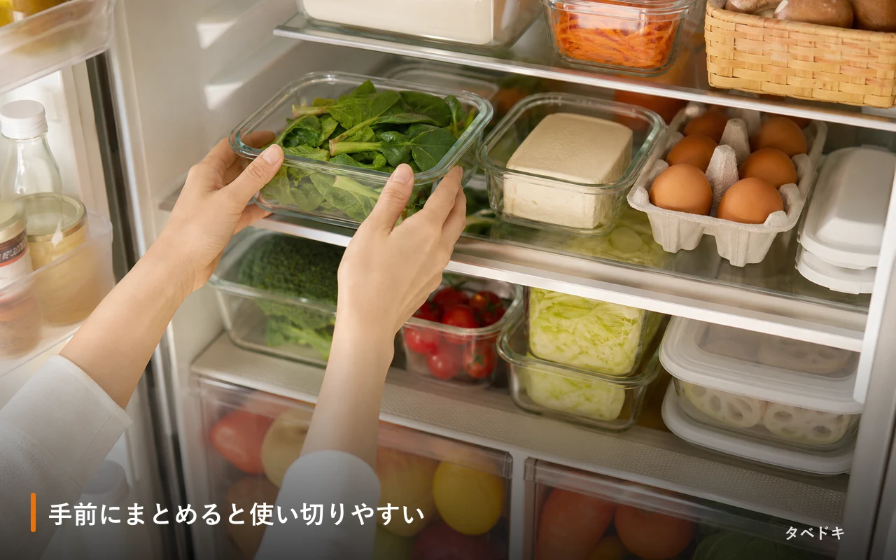 手前にまとめると使い切りやすい