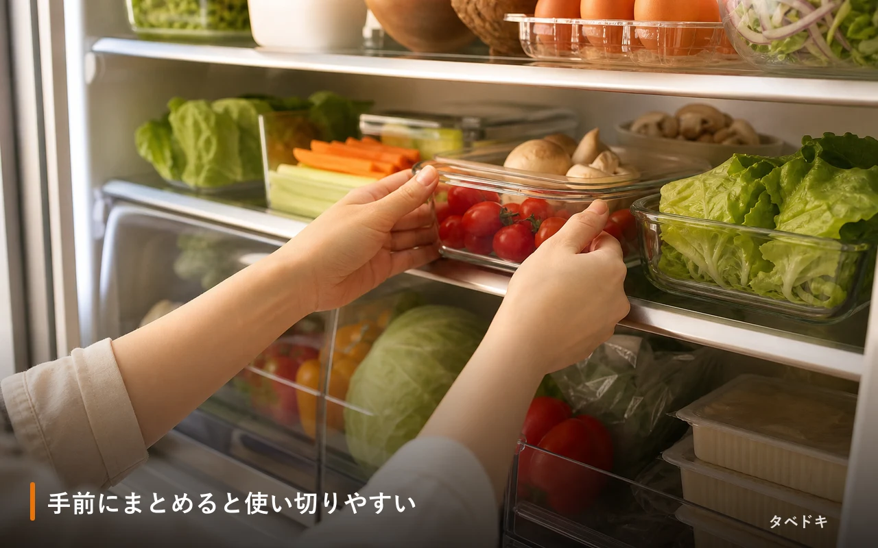 手前にまとめると使い切りやすい
