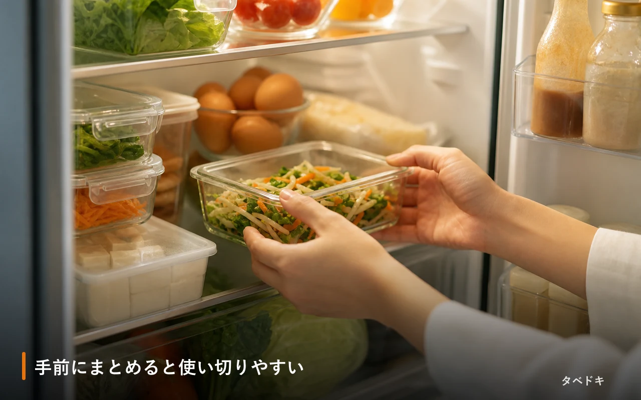 手前にまとめると使い切りやすい