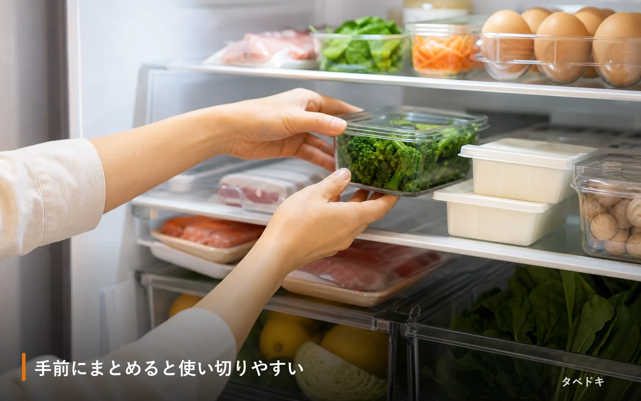 手前にまとめると使い切りやすい