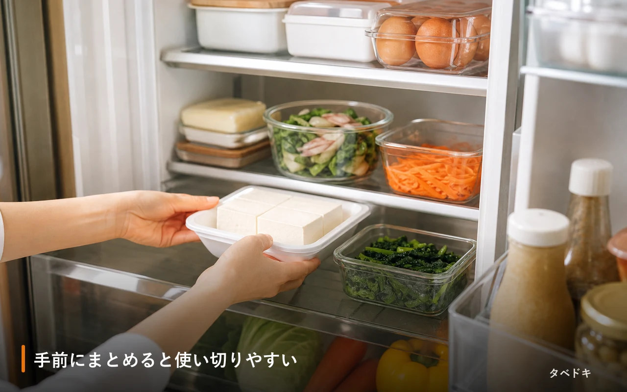 手前にまとめると使い切りやすい