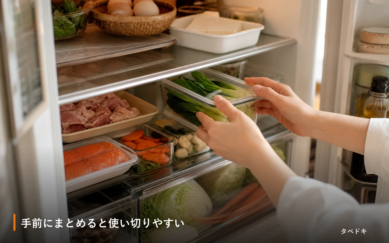 手前にまとめると使い切りやすい