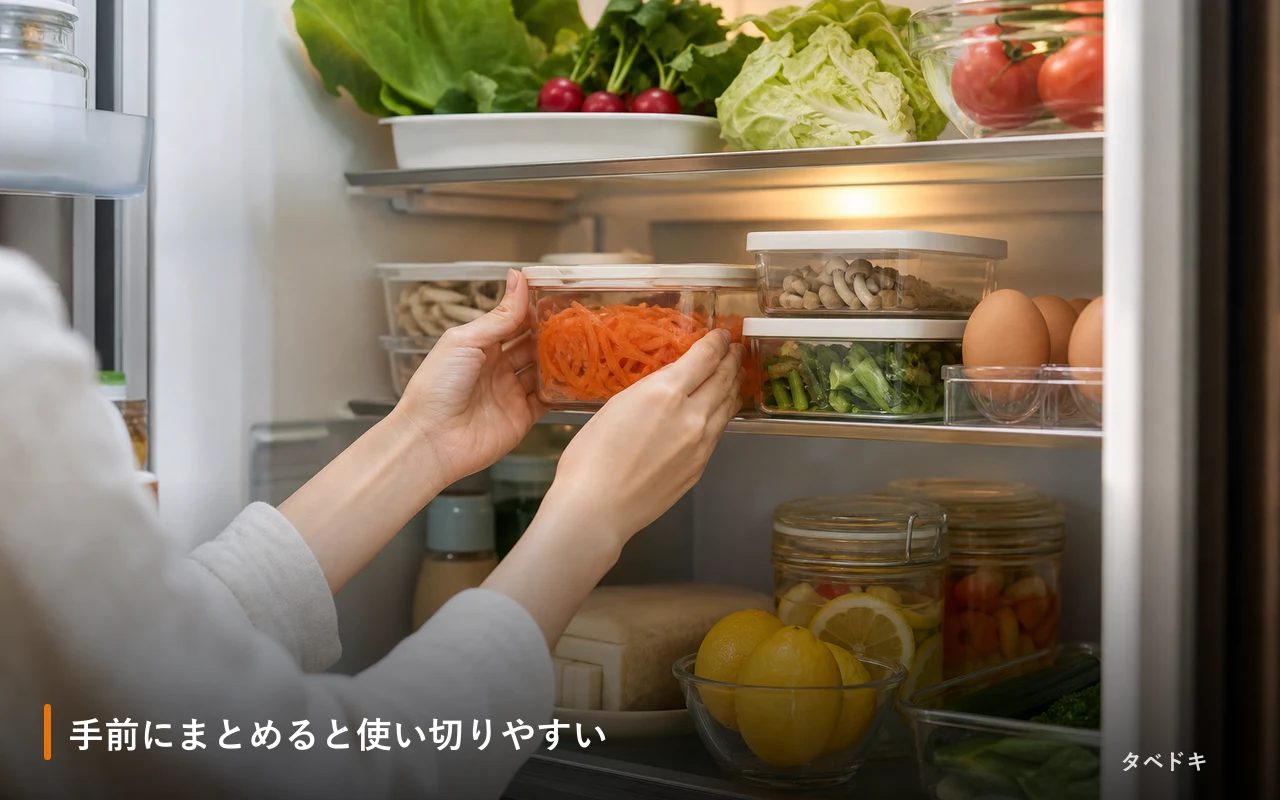 手前にまとめると使い切りやすい