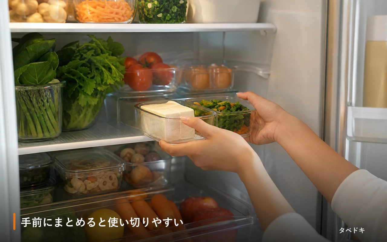 手前にまとめると使い切りやすい