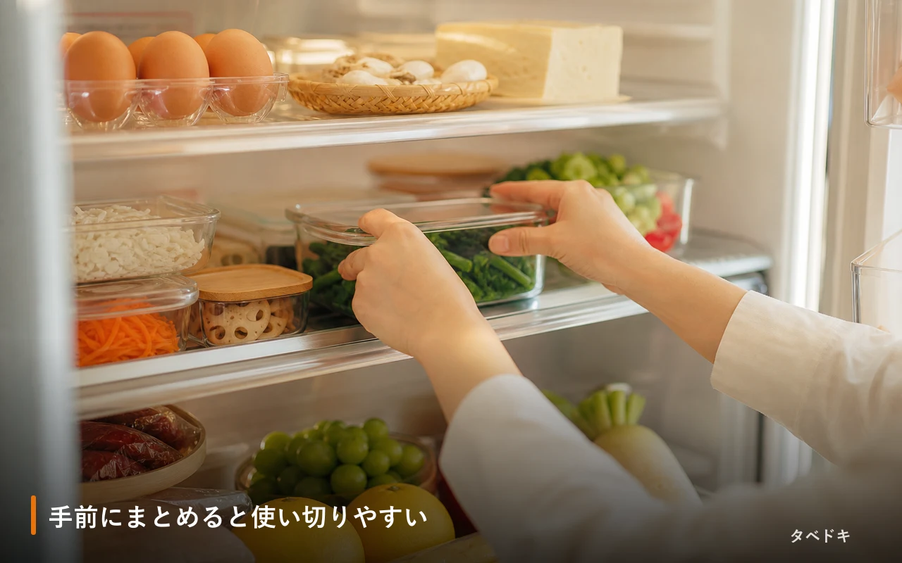 手前にまとめると使い切りやすい