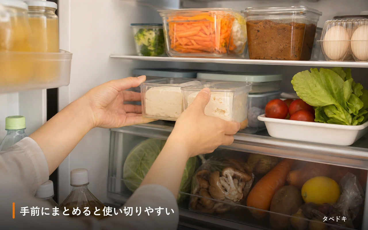 手前にまとめると使い切りやすい