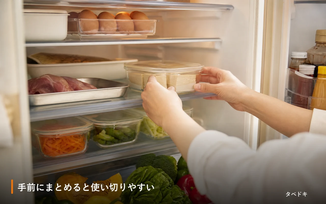 手前にまとめると使い切りやすい