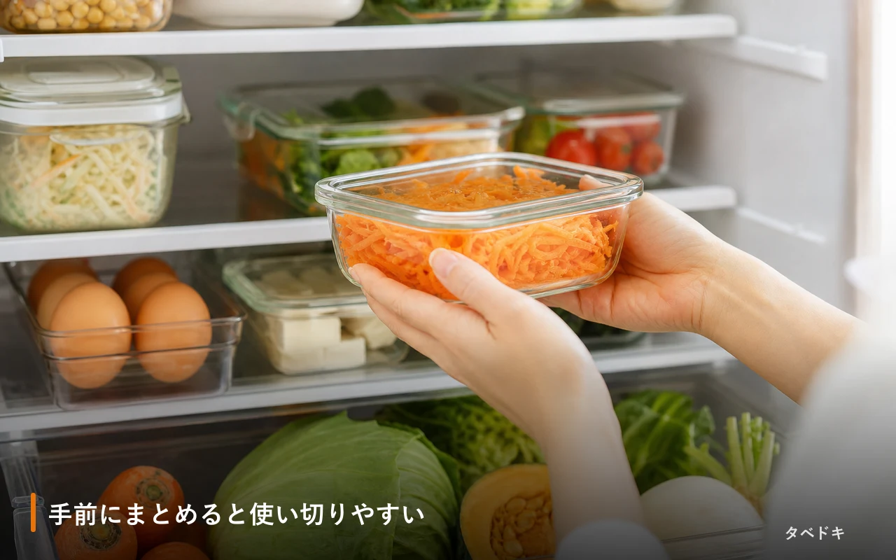 手前にまとめると使い切りやすい