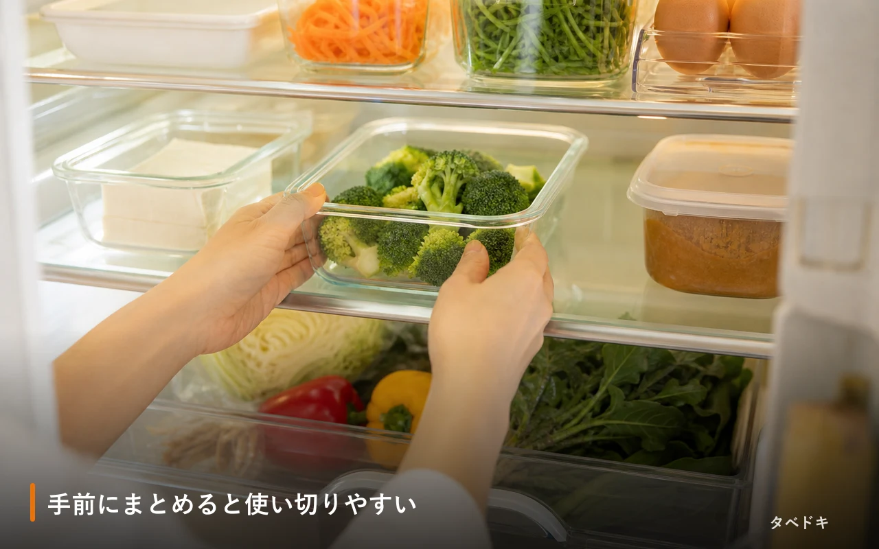 手前にまとめると使い切りやすい