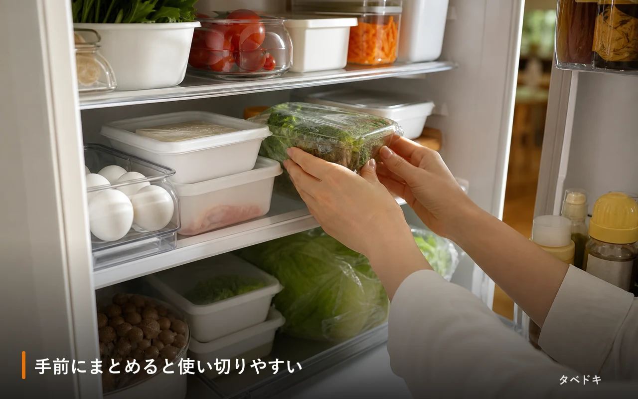 手前にまとめると使い切りやすい