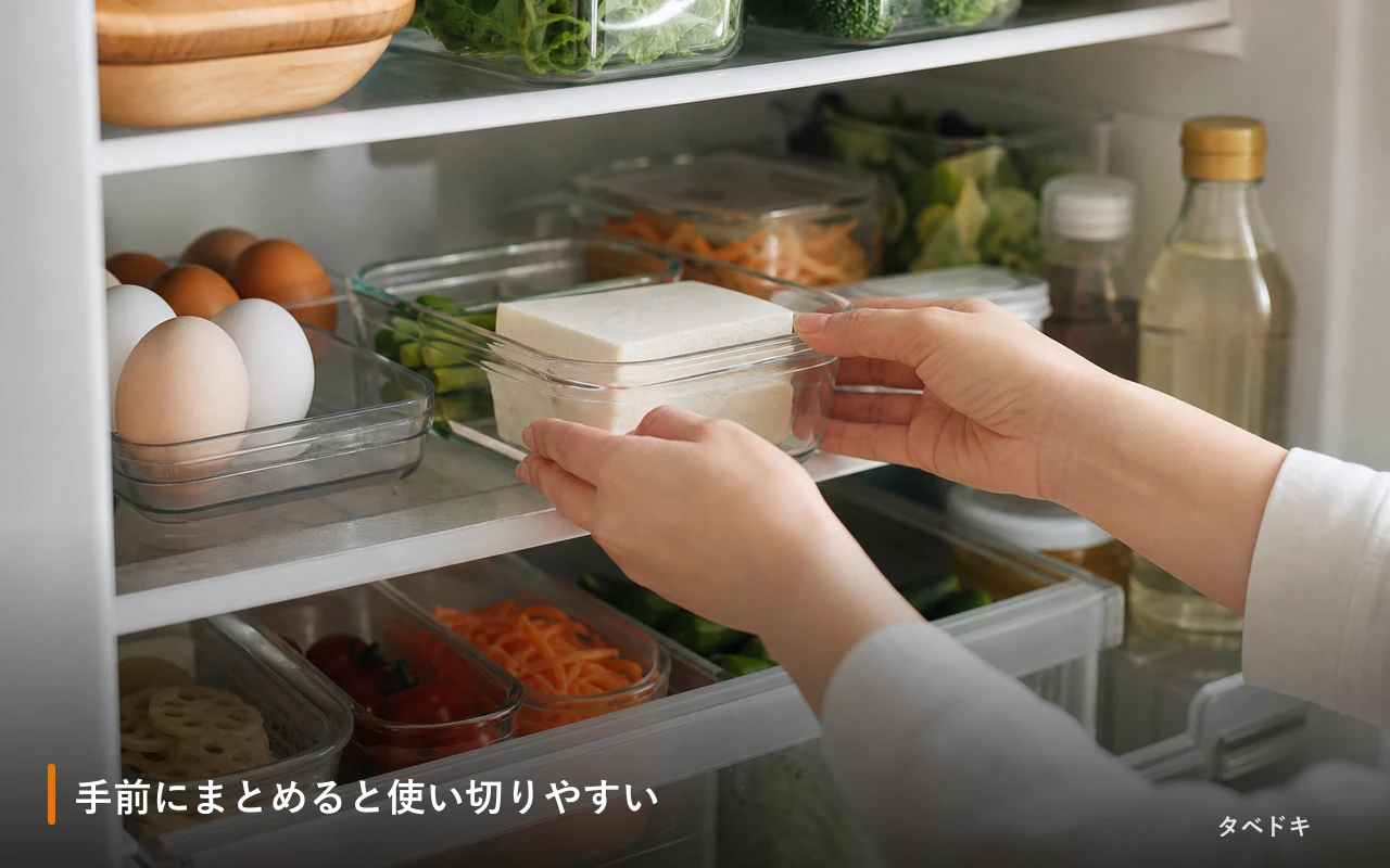 手前にまとめると使い切りやすい
