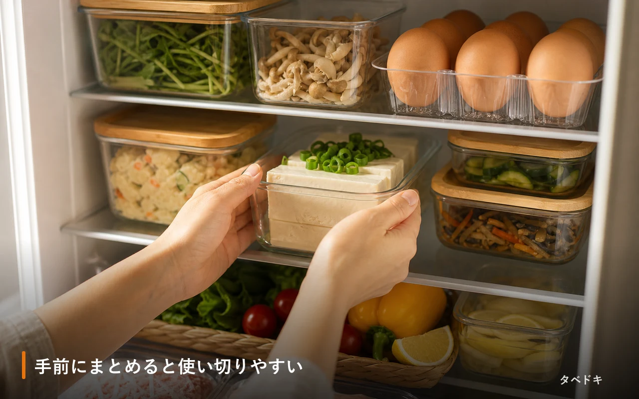 手前にまとめると使い切りやすい