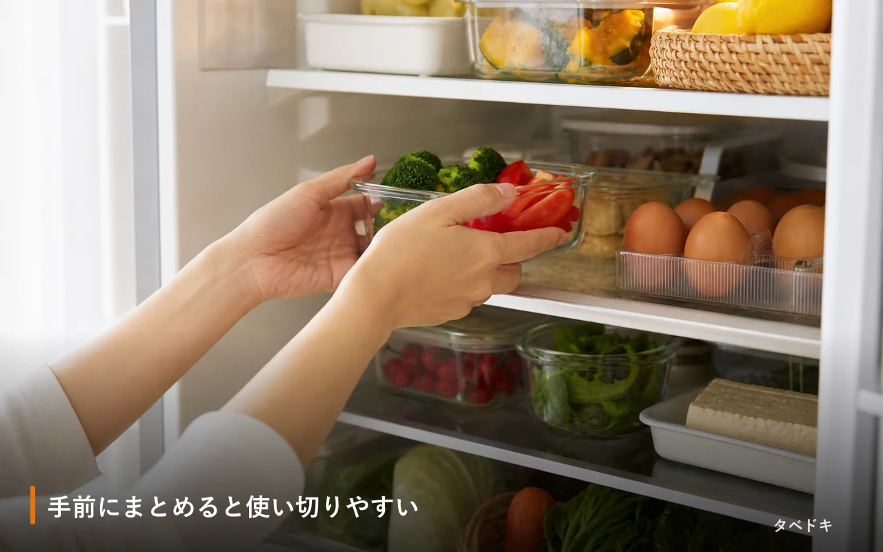 手前にまとめると使い切りやすい