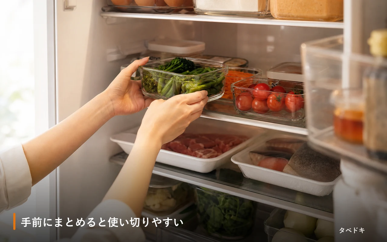 手前にまとめると使い切りやすい