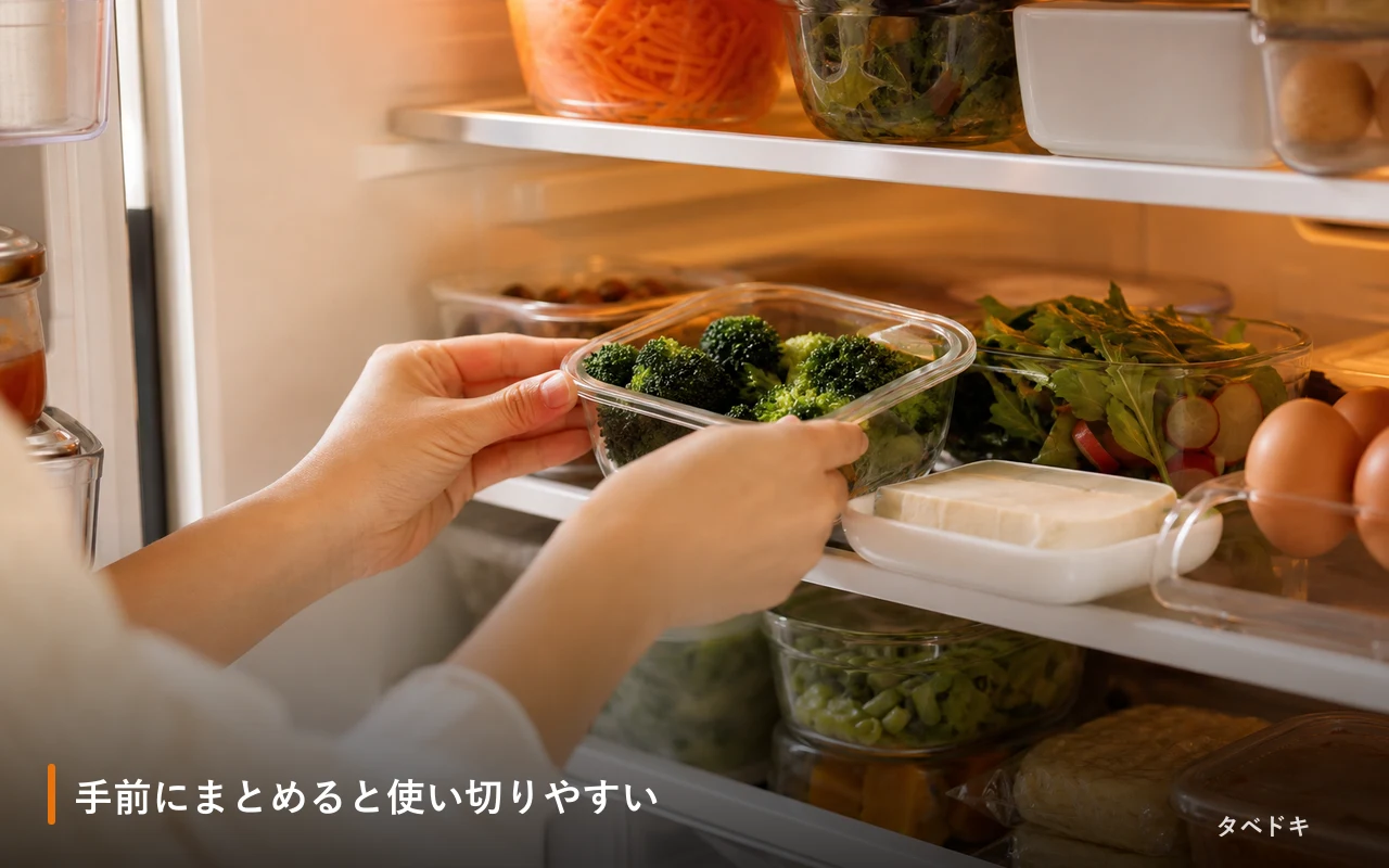 手前にまとめると使い切りやすい