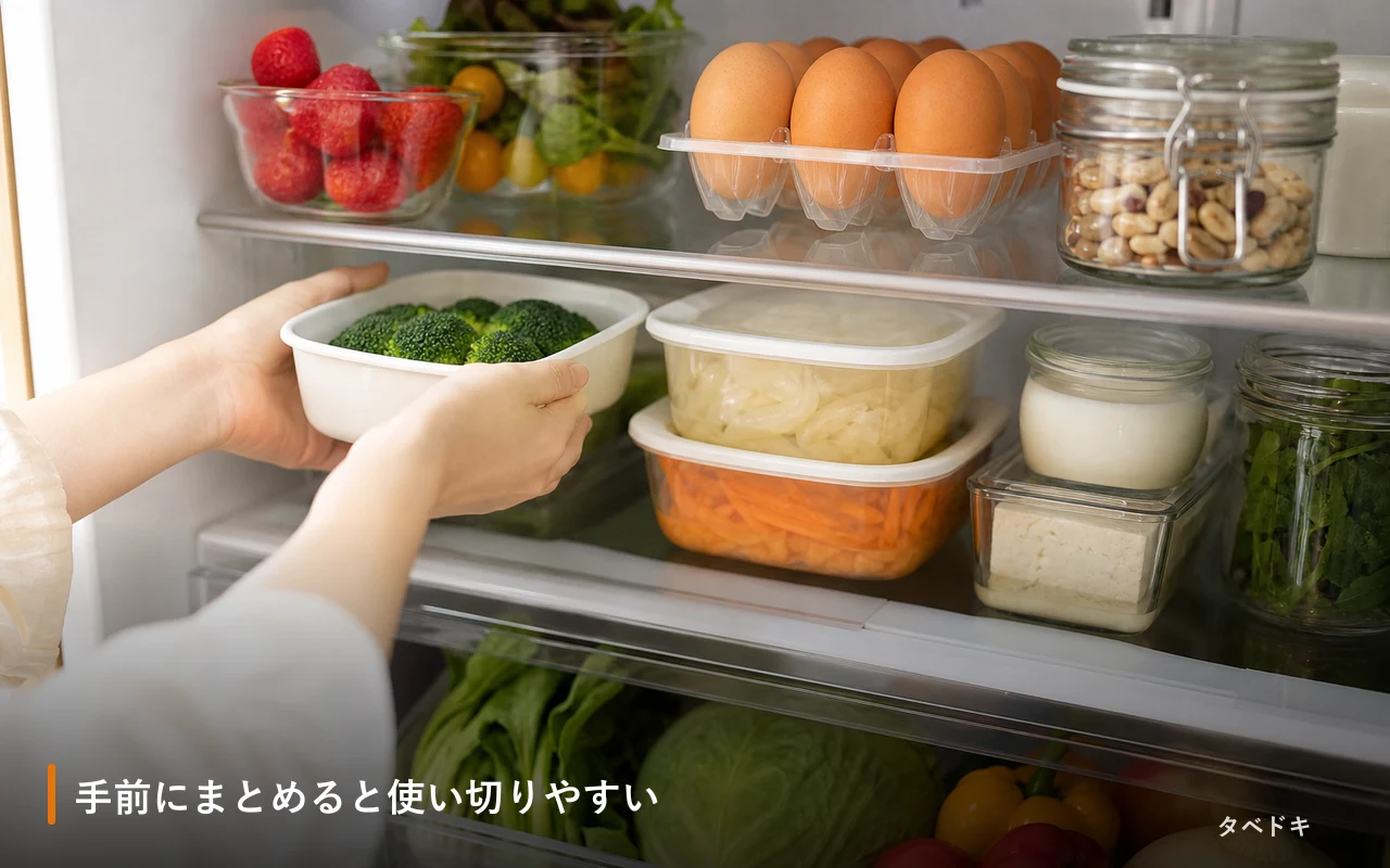 手前にまとめると使い切りやすい