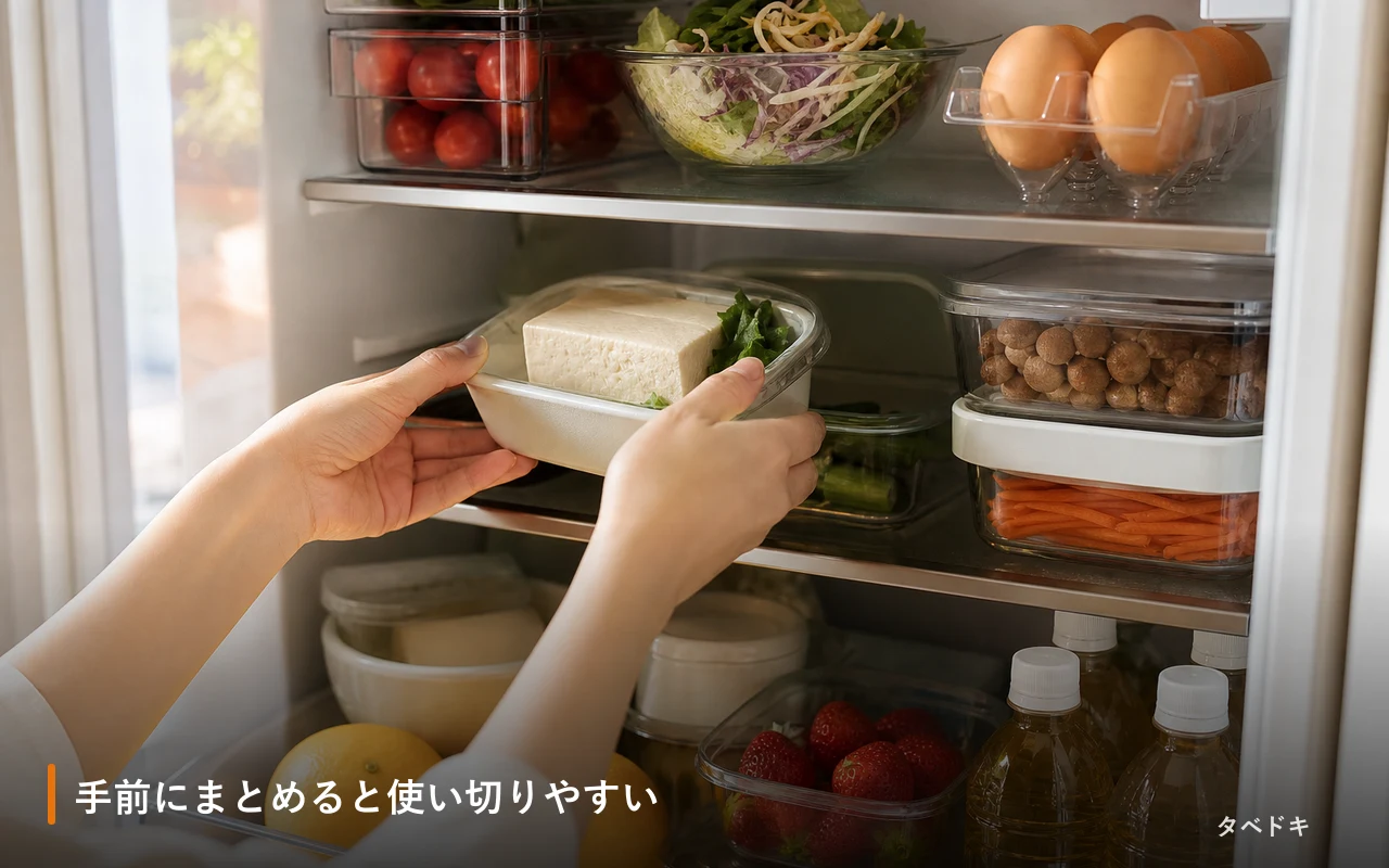 手前にまとめると使い切りやすい