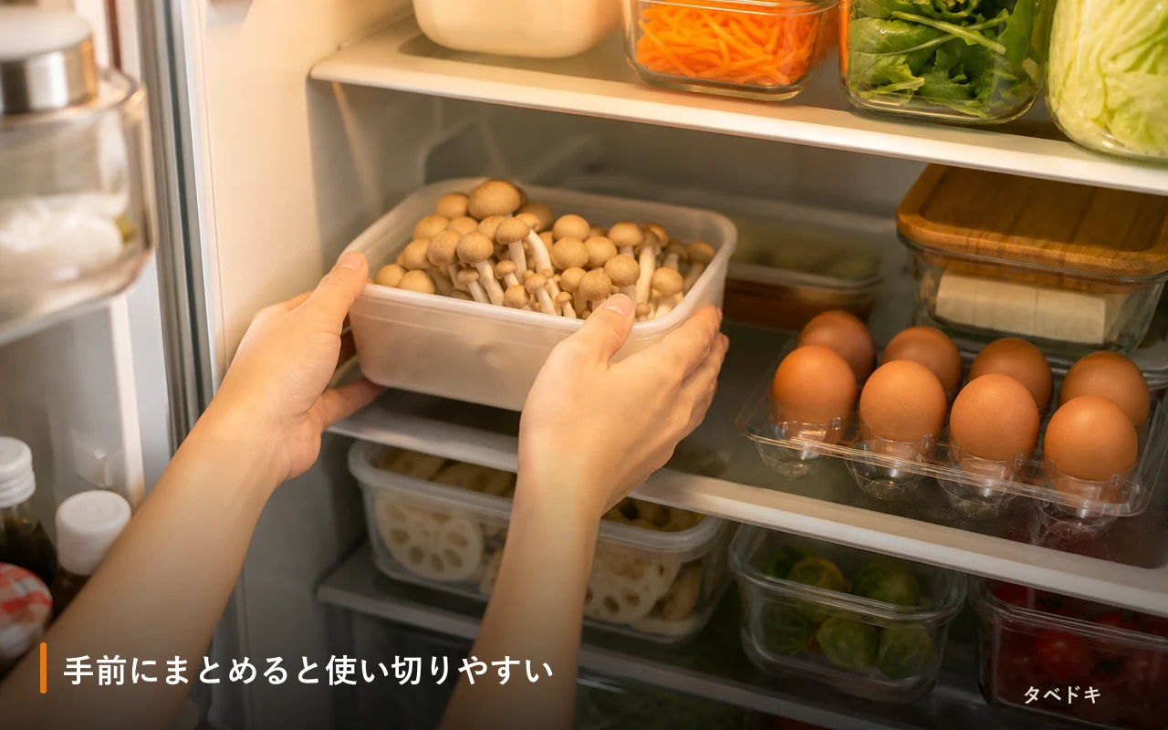 手前にまとめると使い切りやすい