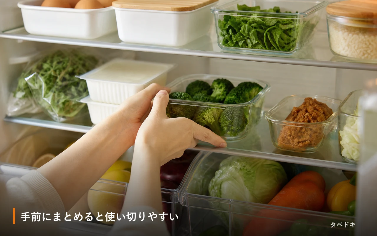 手前にまとめると使い切りやすい