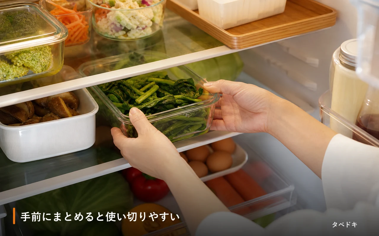 手前にまとめると使い切りやすい