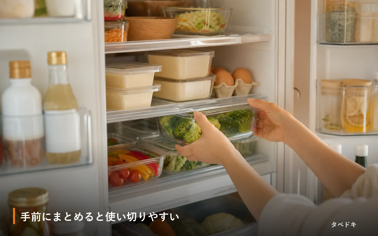 手前にまとめると使い切りやすい