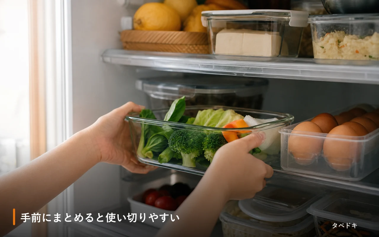 手前にまとめると使い切りやすい