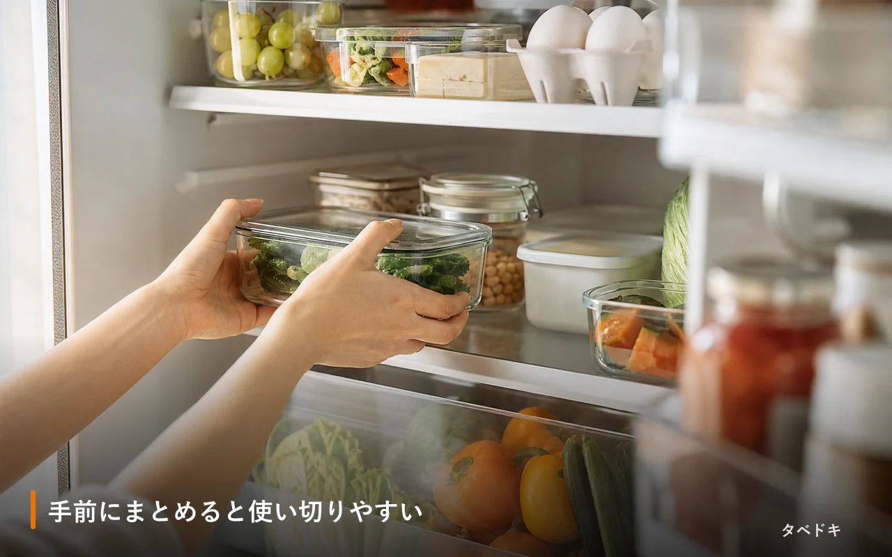 手前にまとめると使い切りやすい