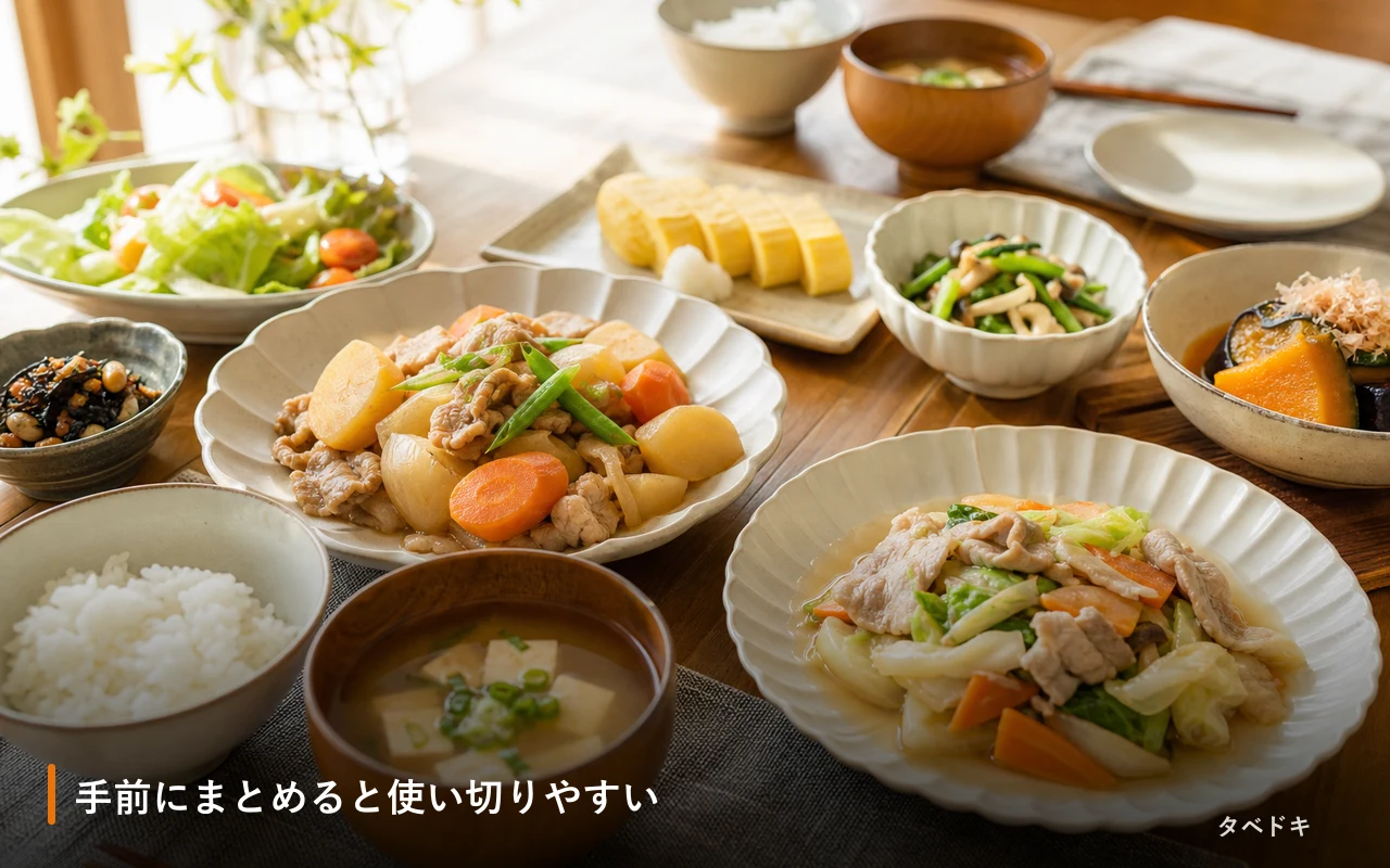 手前にまとめると使い切りやすい