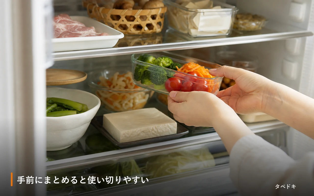 手前にまとめると使い切りやすい