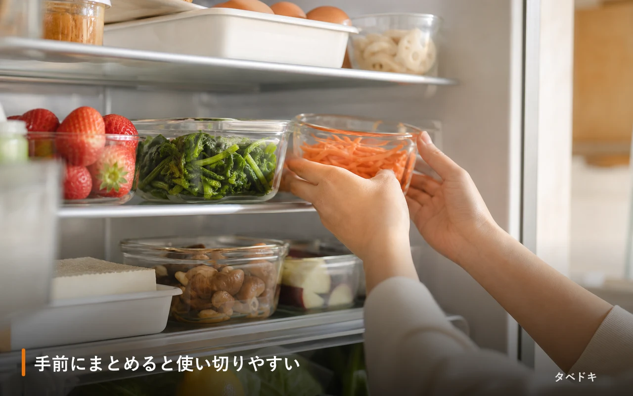 手前にまとめると使い切りやすい