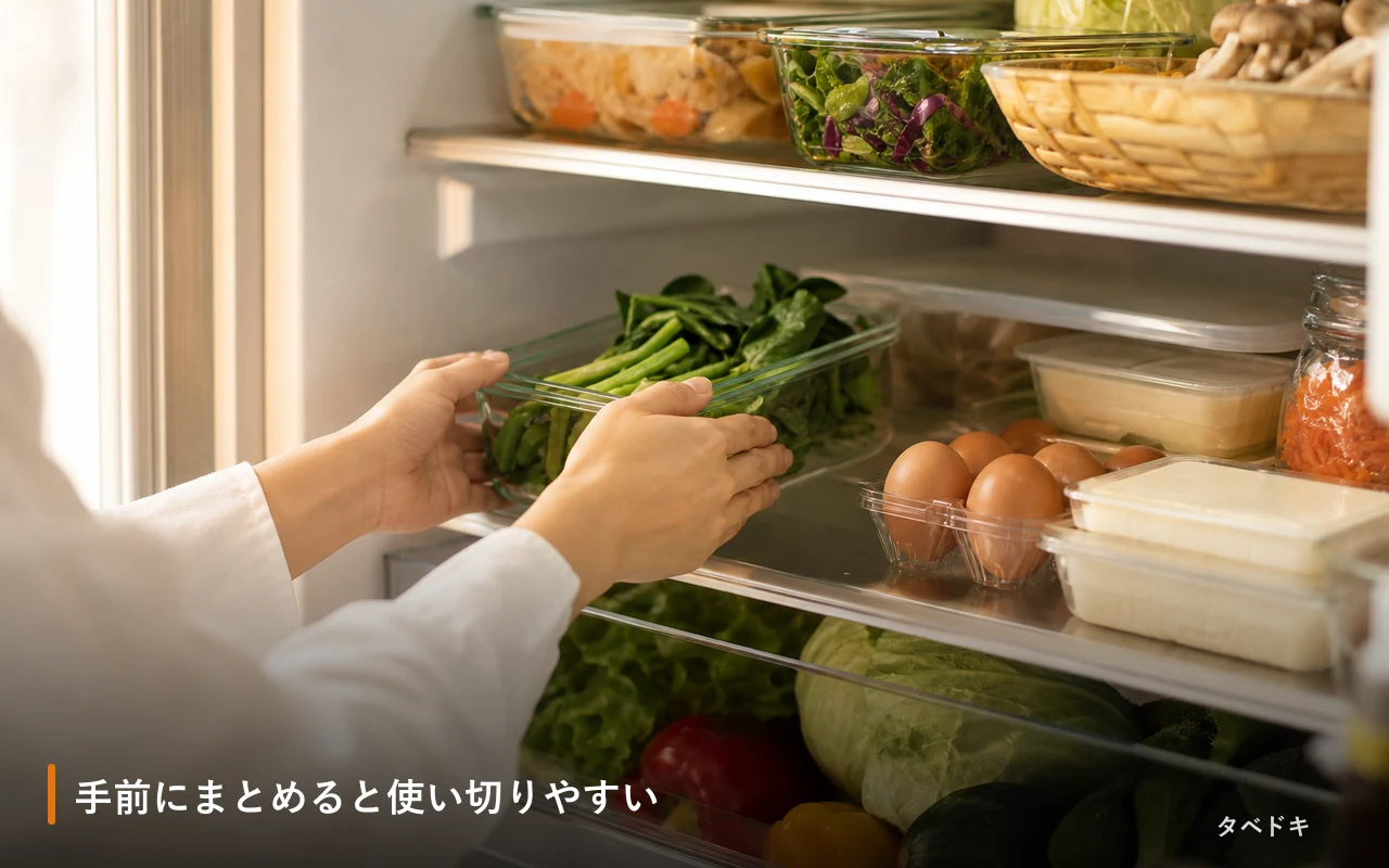 手前にまとめると使い切りやすい