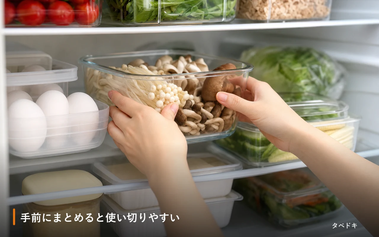 手前にまとめると使い切りやすい