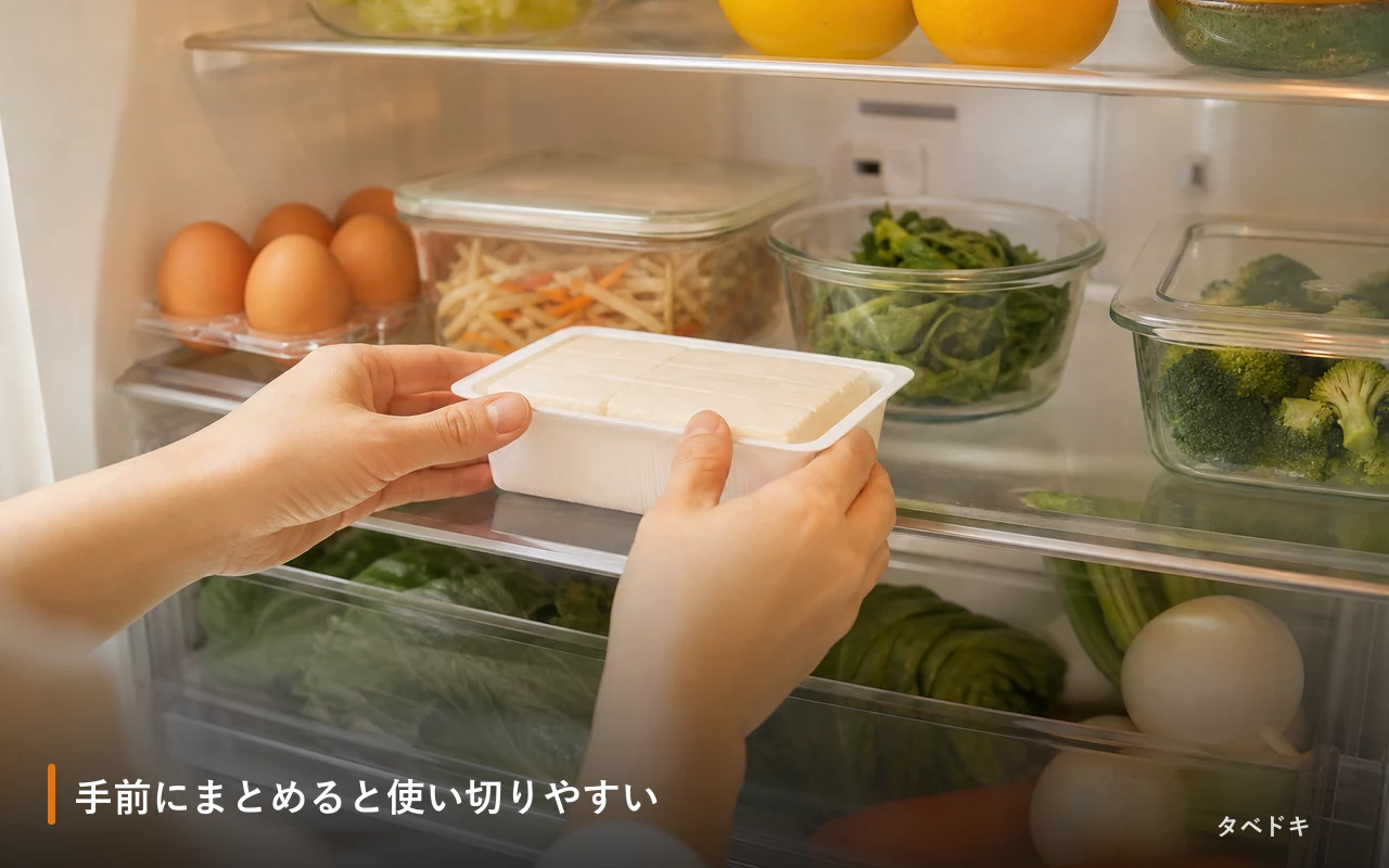 手前にまとめると使い切りやすい