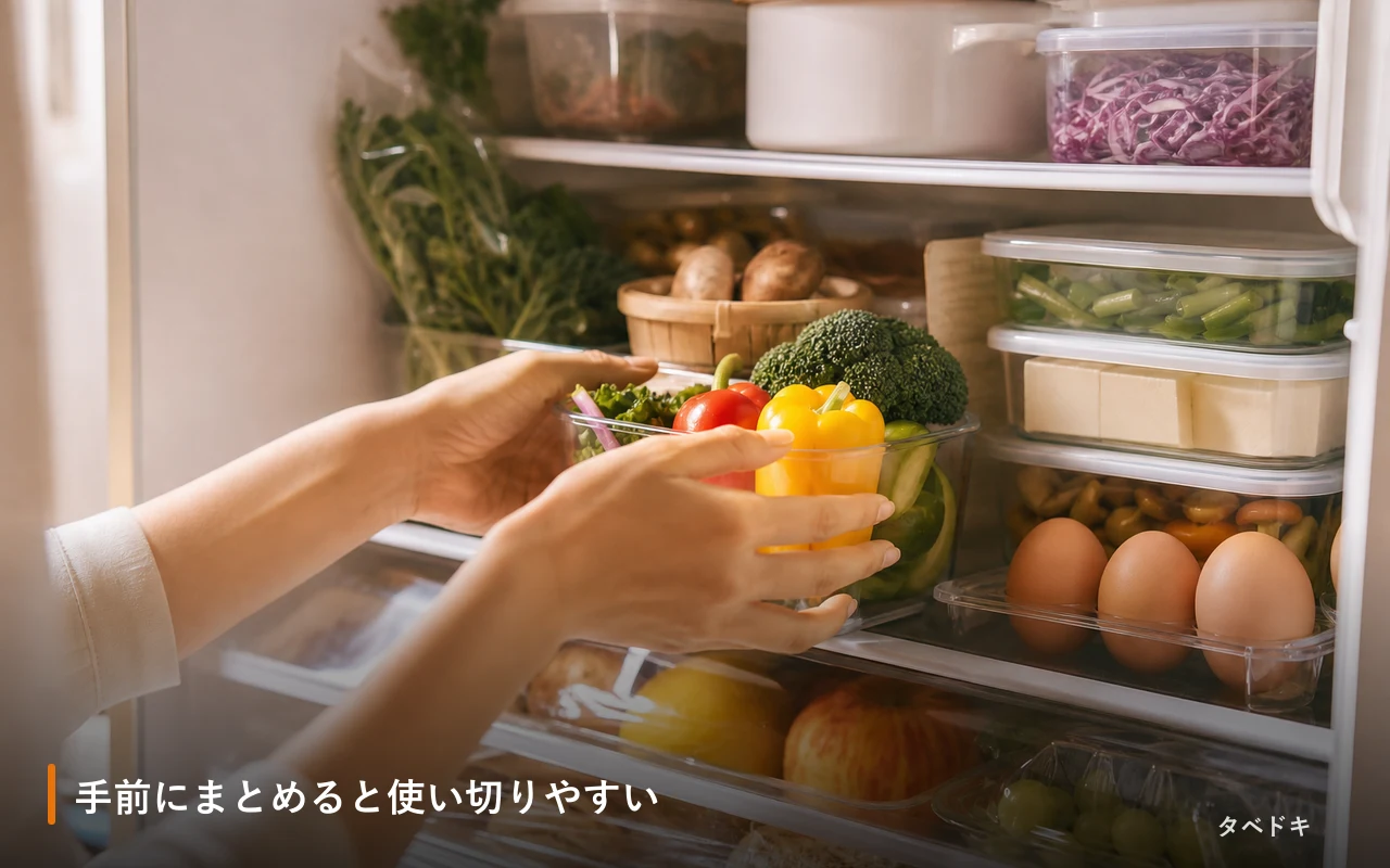 手前にまとめると使い切りやすい