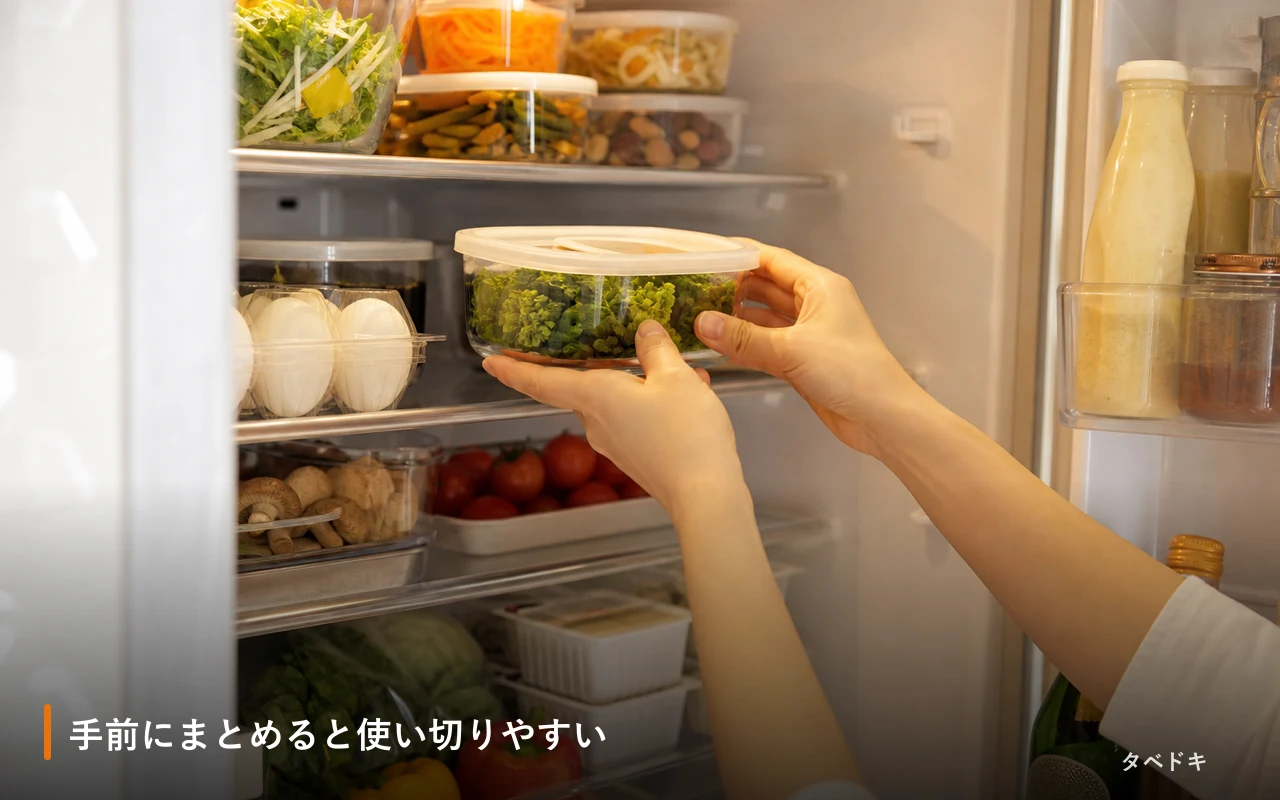 手前にまとめると使い切りやすい
