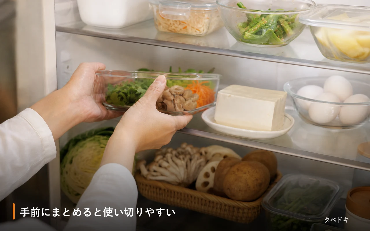 手前にまとめると使い切りやすい