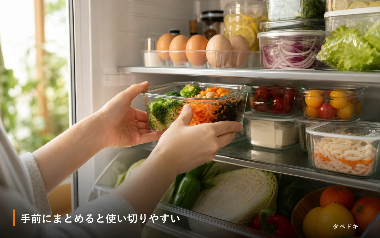 手前にまとめると使い切りやすい