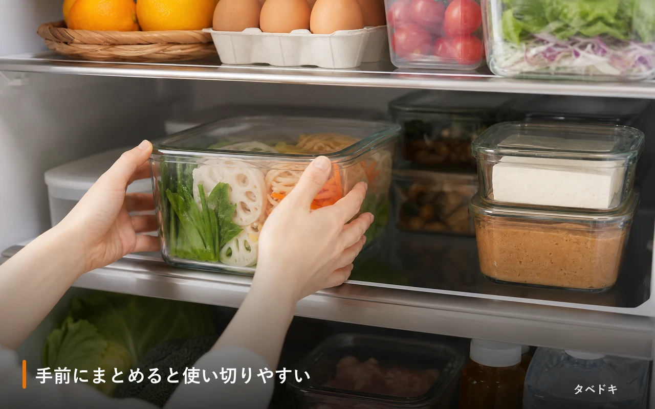 手前にまとめると使い切りやすい