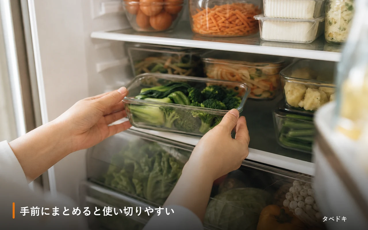 手前にまとめると使い切りやすい