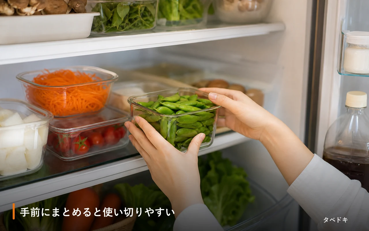 手前にまとめると使い切りやすい